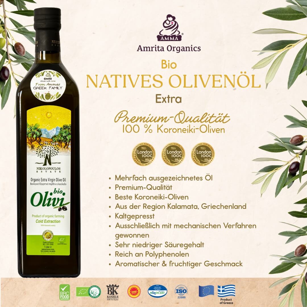 Olivi - Griechisches Bio Natives Olivenöl Extra - 1,0L